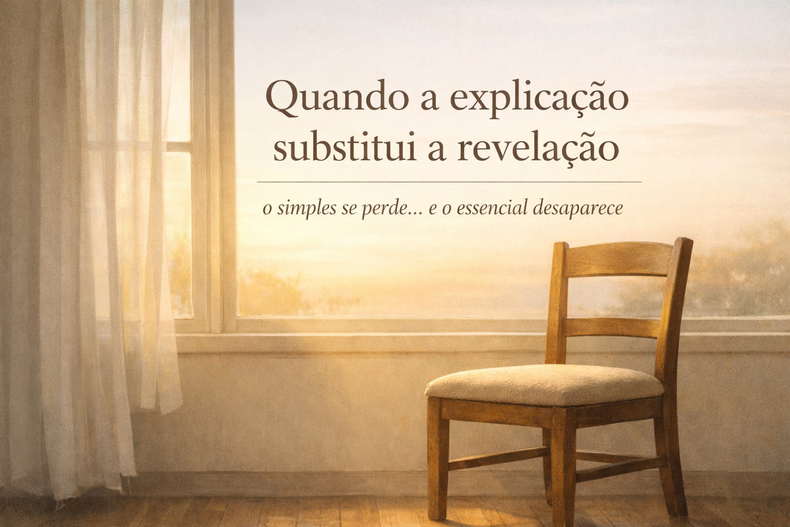 Uma cadeira perto da janela por onde a luz entra