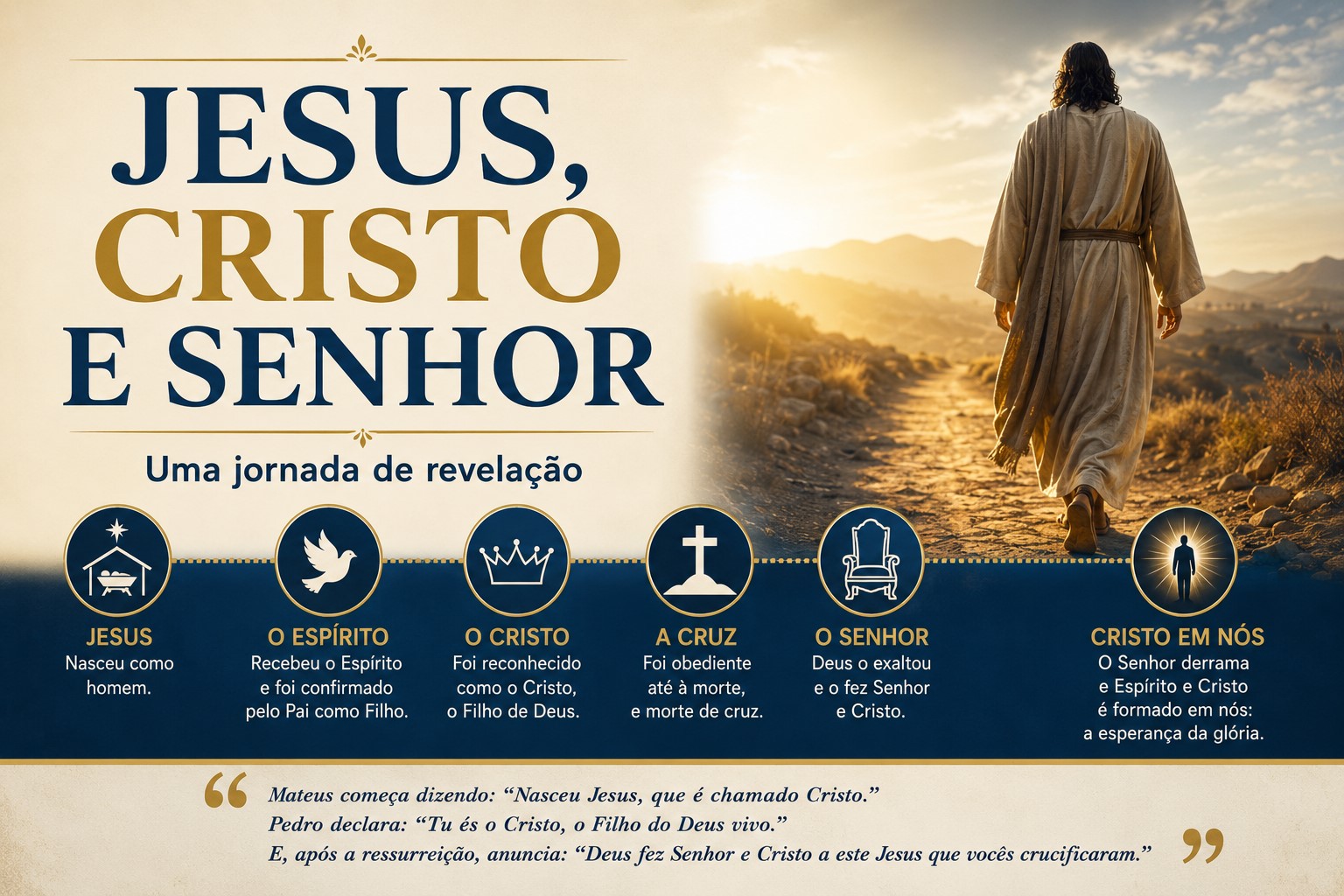Mostrar uma evolução na revelaçã bíblica de Jesus para Cristo e depois para Senhor