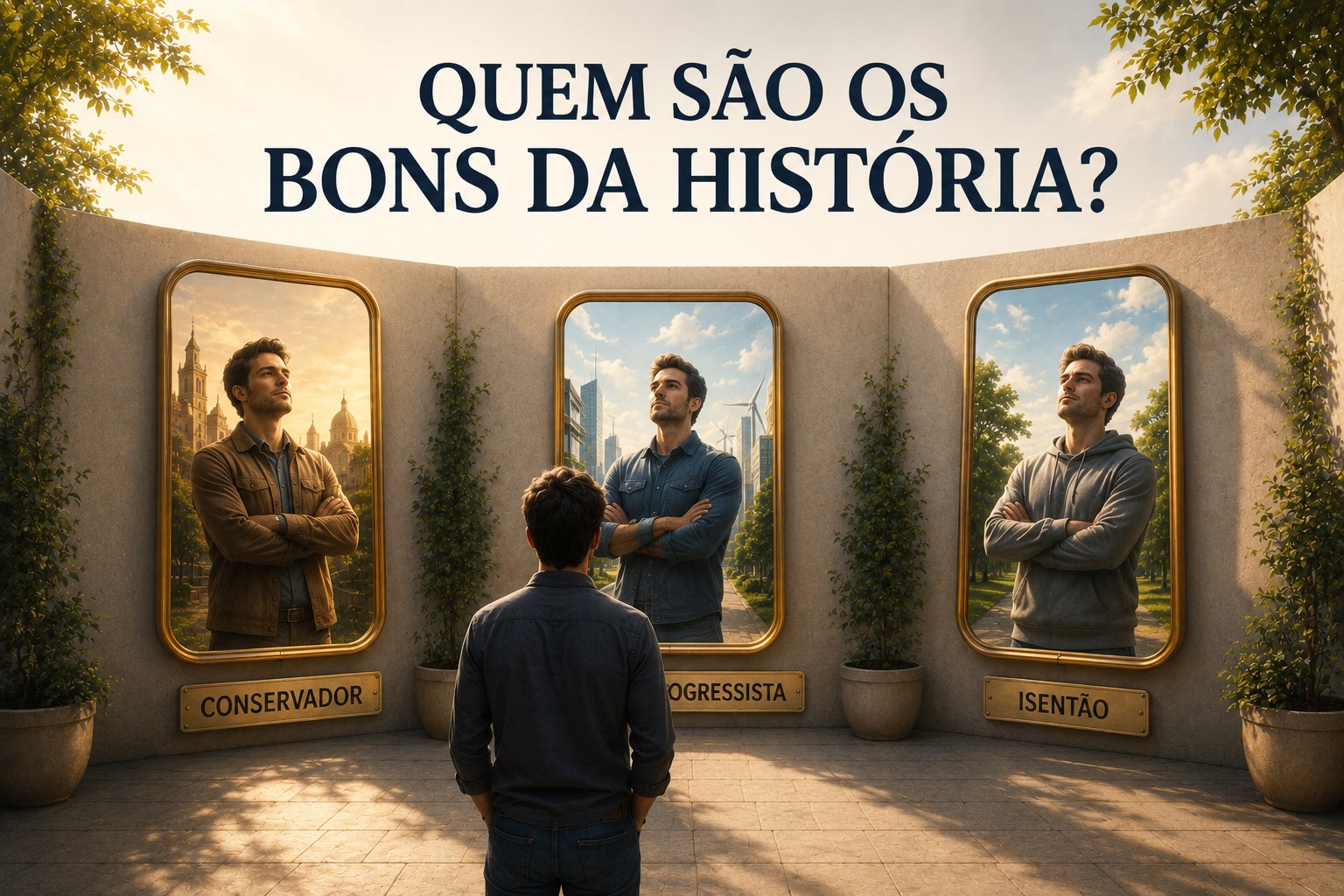 Um homem e três espelhos: conservador, progressista e isentão