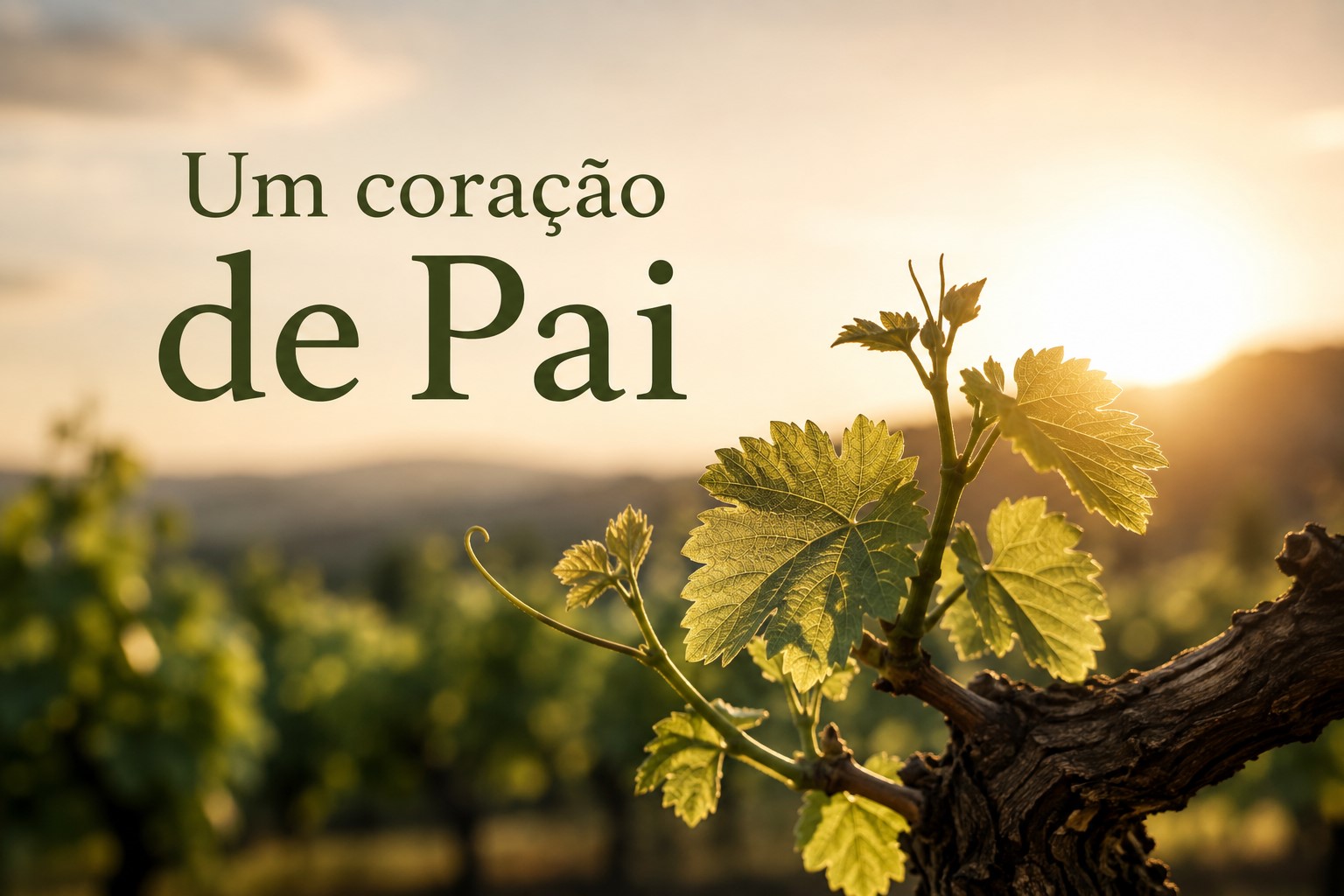 Uma videira com um novo ramo